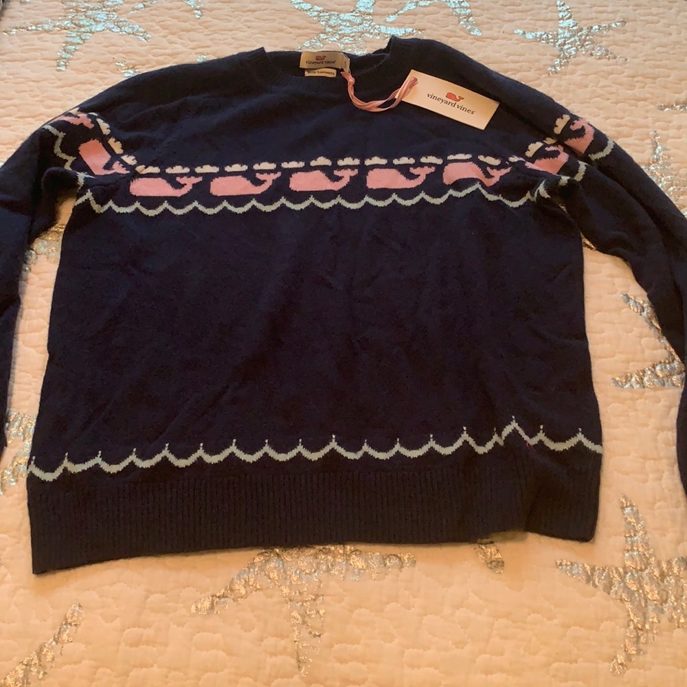 NWT Cashmere Vineyard Vines sweater XL. 16. Blue
